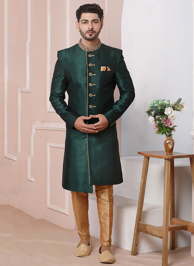 Ethnic Wear Banarasi Silk Wholesale Sherwani Collection